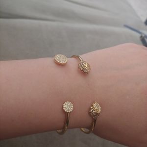 2 Gold Stella & Dot Open Cuff Bangle Bracelets
